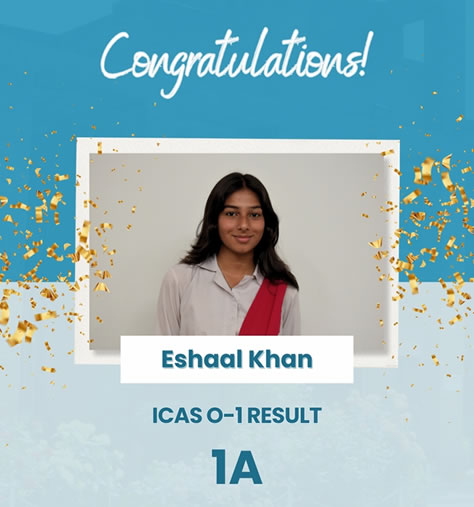 Eshaal Khan - Leadership Award at ICAS
