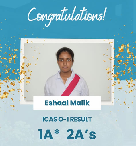 Eshaal Malik - Outstanding Achievement at ICAS